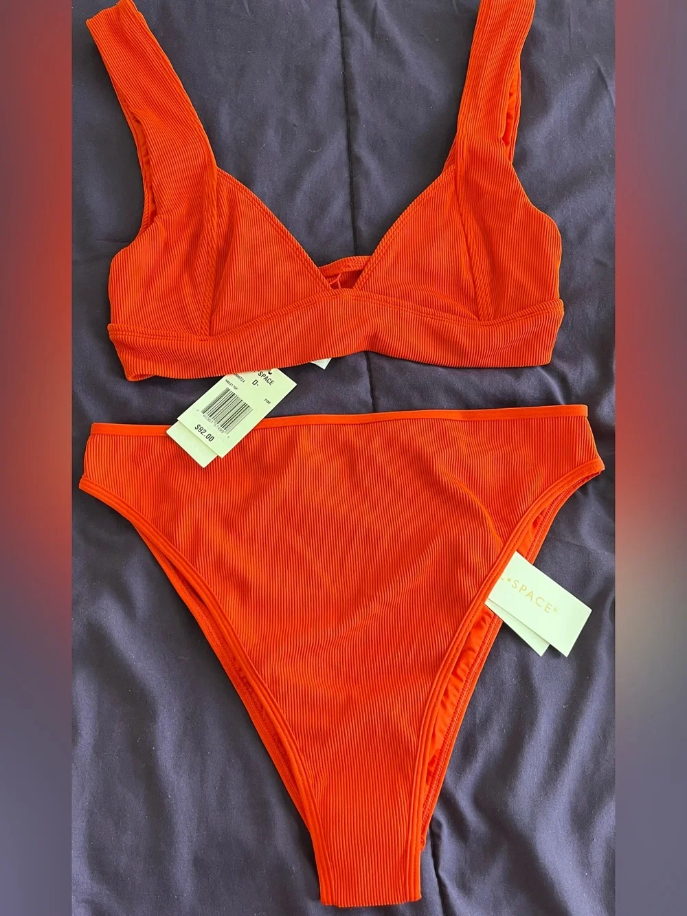 L*Space Bikini Set Hailey Top & High Waist Nora Bottom D Cup/XL Beach Swimwear